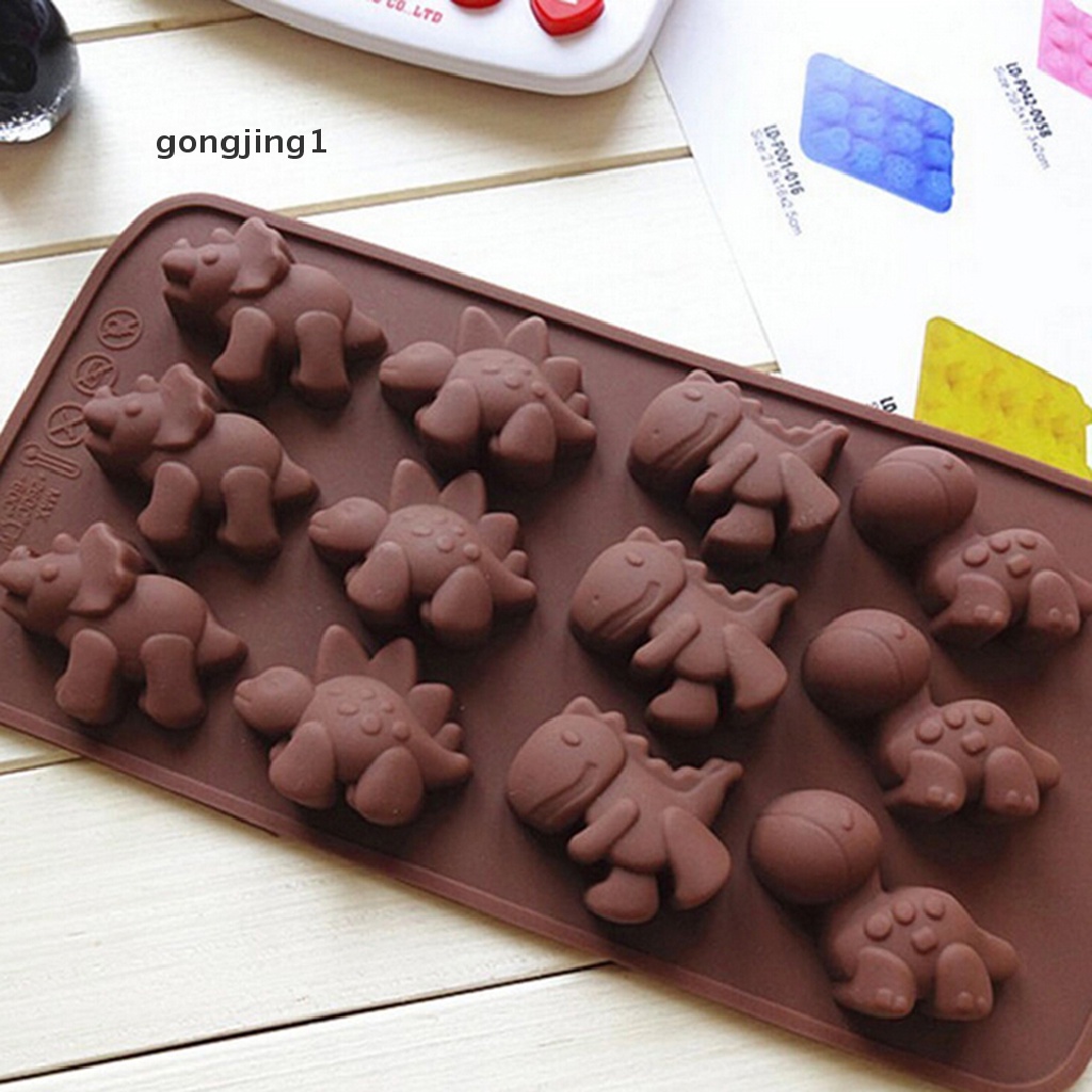 Ggg Dinosaurus-Cetakan-Silicone-Fondant-Cake-Permen-Perempuan-Cokelat-Muffin-Baking-Mold ID