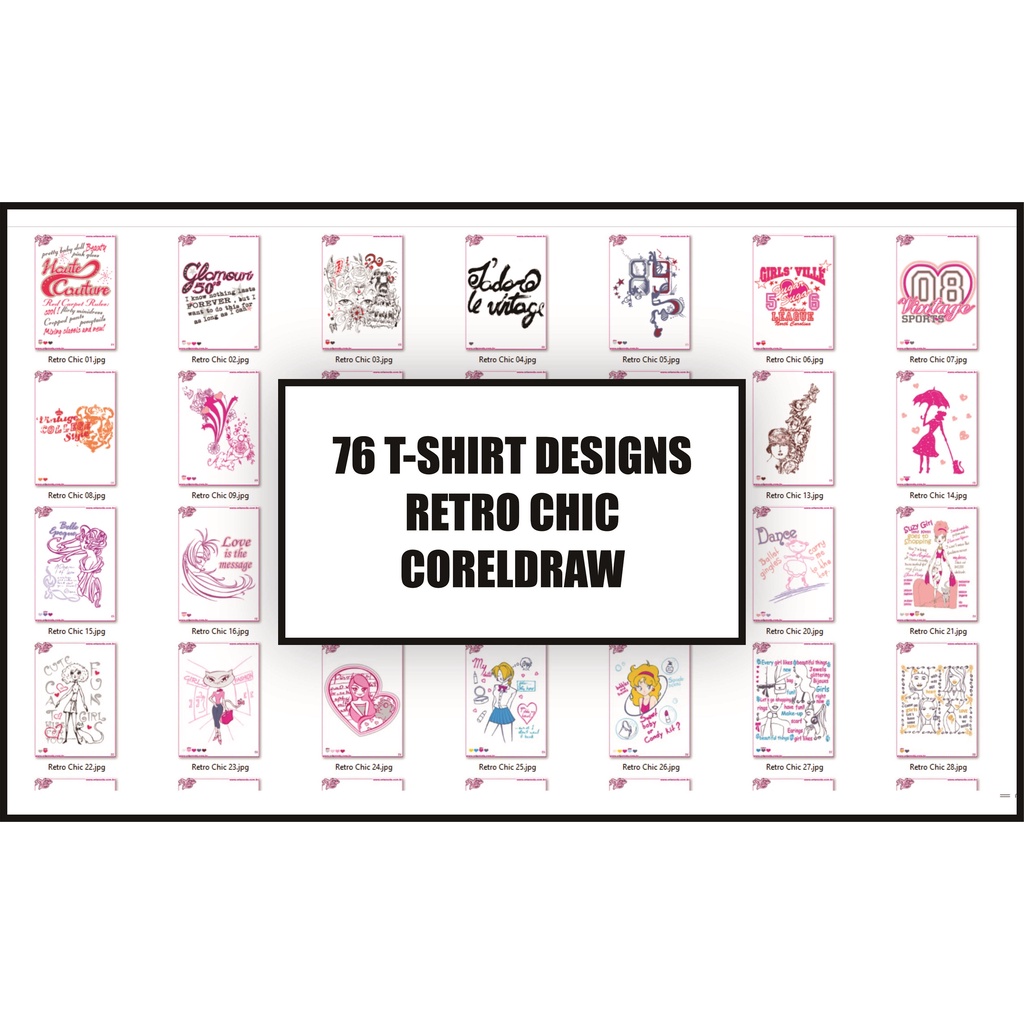 76 T-Shirt Designs Retro Chic Coreldraw
