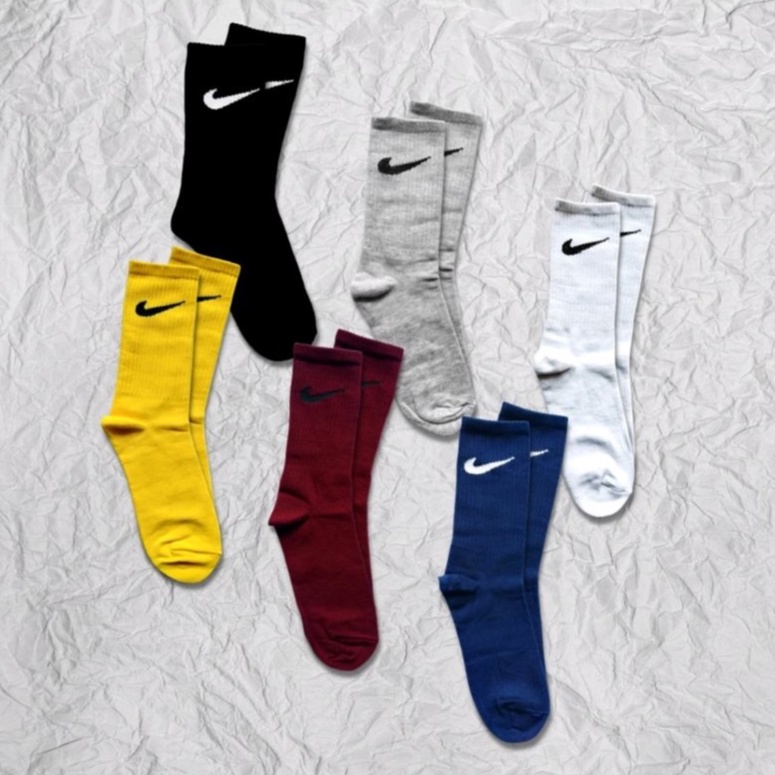 kaos kaki sport casual pendek sebetis Nike hitam putih