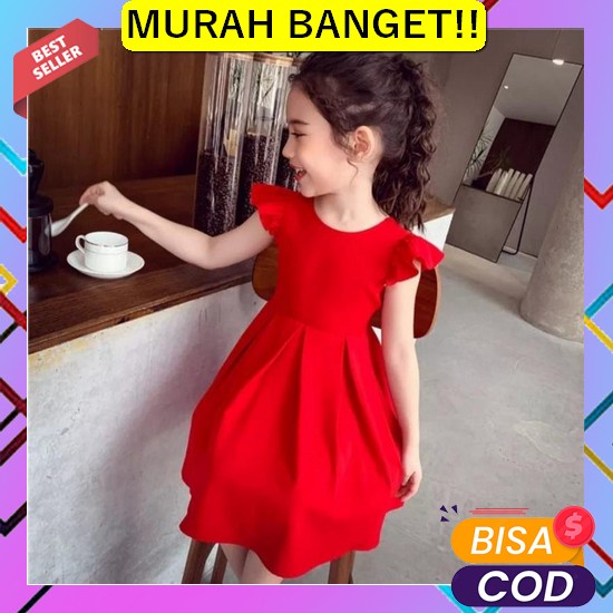 Gamis Anak Umur 1 2 3 4 5 6 7 8 9 10 Tahun Adem Import Pesta Midi Kore [Mandy Kid Ro] Dress Anak Per