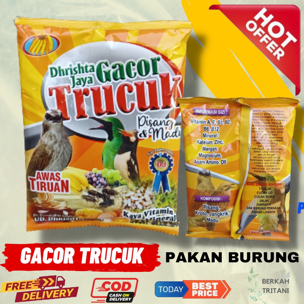 GACOR TRUCUK PISANG MADU 150gram Trucuk Gacor Voer Trucuk Pisang Untuk Burung Trucukan Tilang dll
