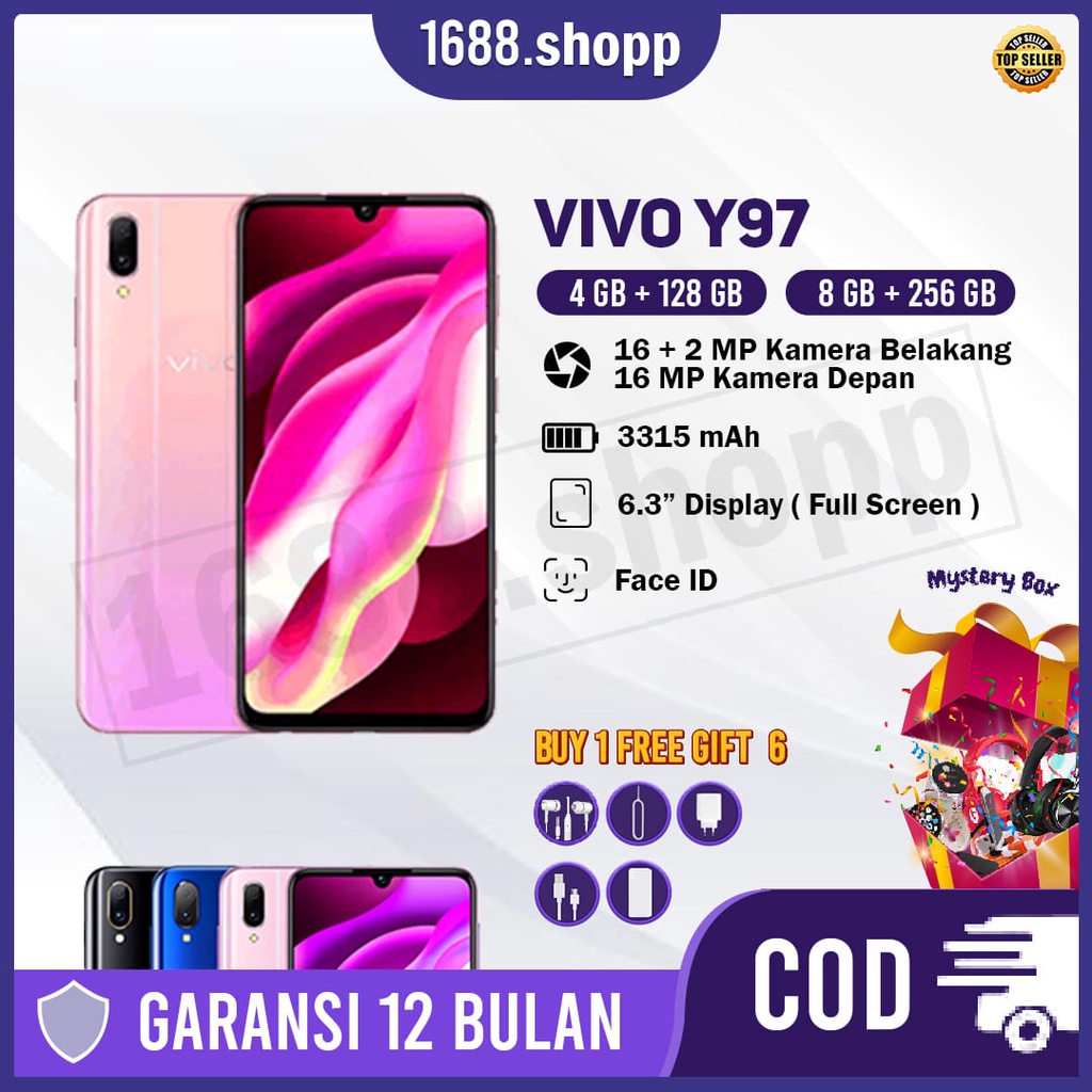 Hp VIVO Y97 RAM 8+256GB 6.3 Inch Dual Sim Garansi 1 Tahun Termurah