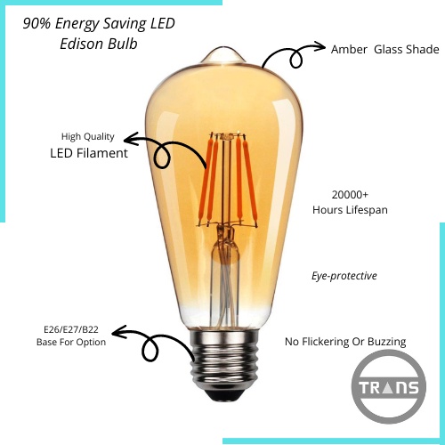 lampu filamen led 4watt/bohlam st64/lampu filamen besar/bulb st64
