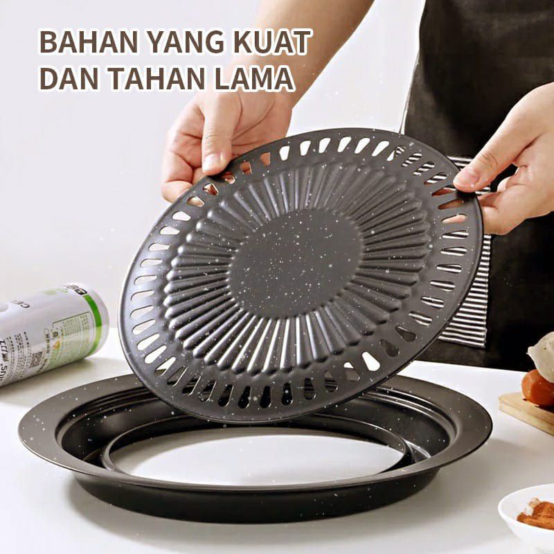 Smokeless BBQ Grill Pan Bulat Kompor High Quality / Ultra Grill Alat Panggangan / Panggangan Sate / Panggangan Serbaguna