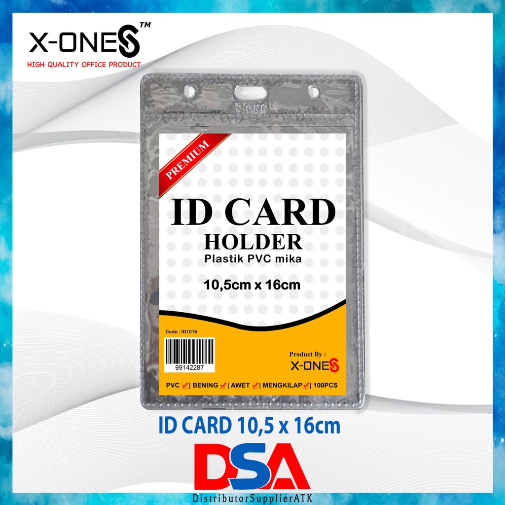 

PLASTIK MIKA ID CARD / NAME TAG 10,5x16CM TEGAK / PORTRAIT X-ONE
