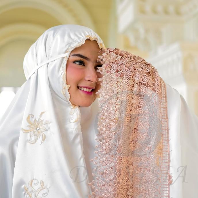 Chrystion Mukena Dewasa Motif Bordir Renda Bordir Model Enisa