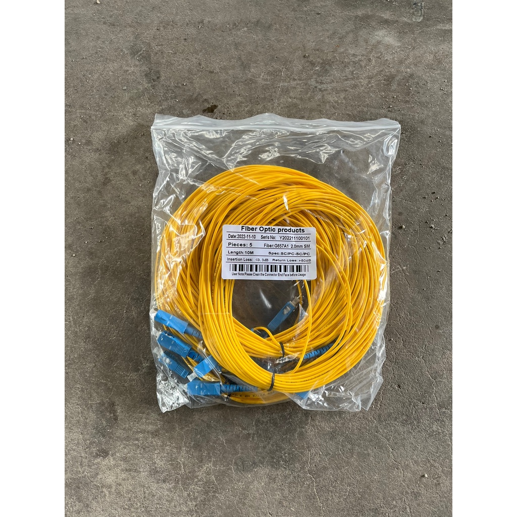 (10 METER) Patchcord Fiber Optic SC UPC Simplex 10 Meter 2mm