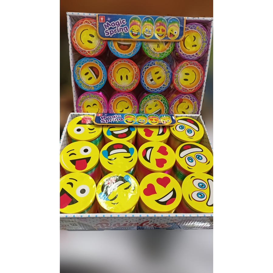 Mainan Slinky  Magic Spring Rainbow Spiral / Mainan Per Anak Pelangi / Mainan Montessori / Mainan Edukasi / Yoyo Cincin LED Nyala