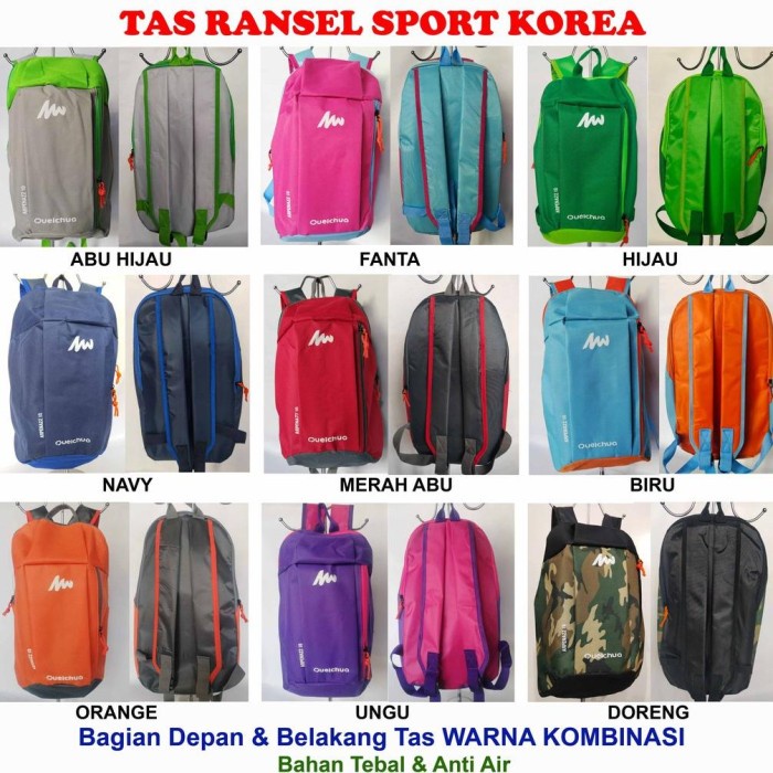 Promo Fyg1317 Tas Ransel Fashion Wanita/Pria Backpack Bag Punggung Quechua