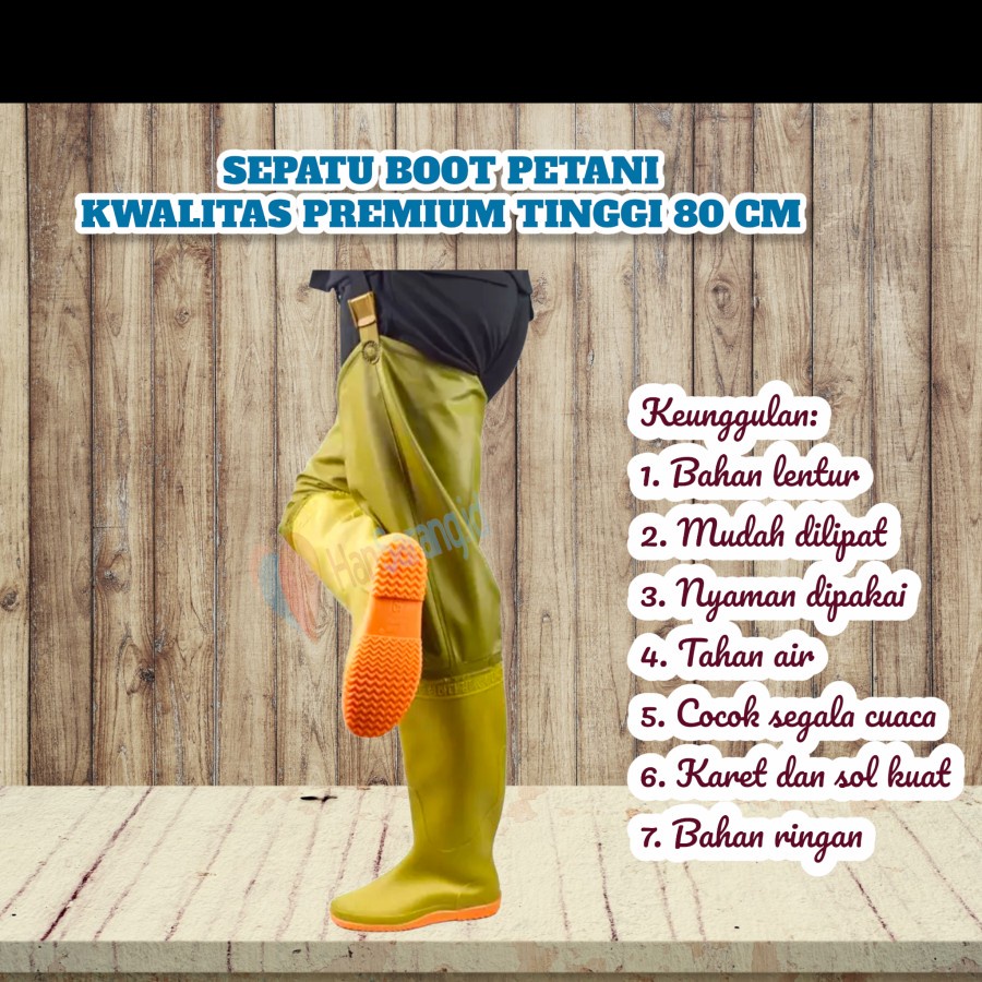 sepatu bot karet untuk ke sawah celana sepatu sawah panjang 80 CM