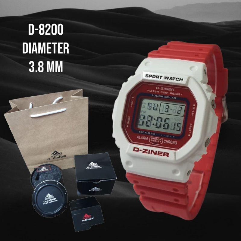 Jam Tangan Wanita Digital D-Ziner D-8200 Original Tahan Air New