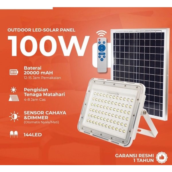 lampu sorot LED tenaga Surya 100watt solar Cell 100 watt solar panel
