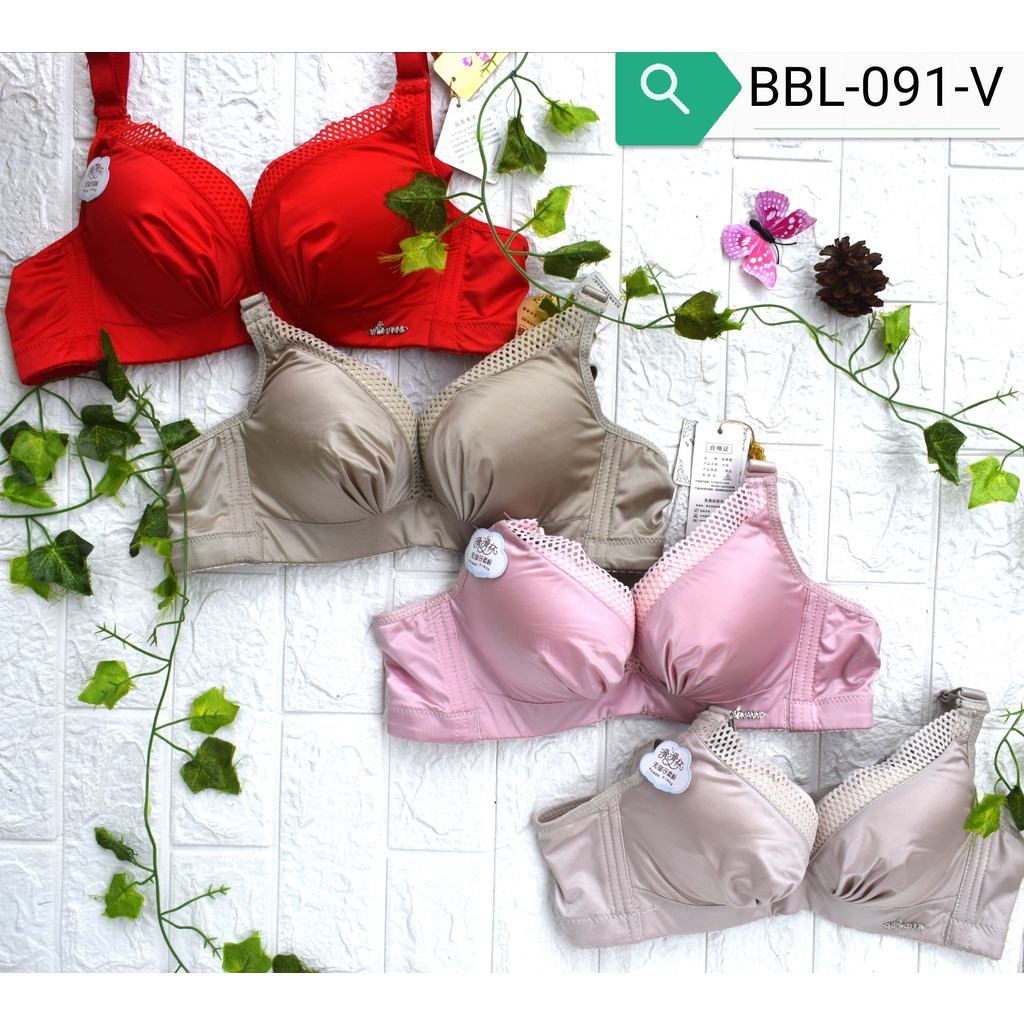Super Push Up BRA BH Busa Tebal Satin Polos Kait 3 Cup B Tali Bisa Diatur Berkawat Pakaian Dalam Wan