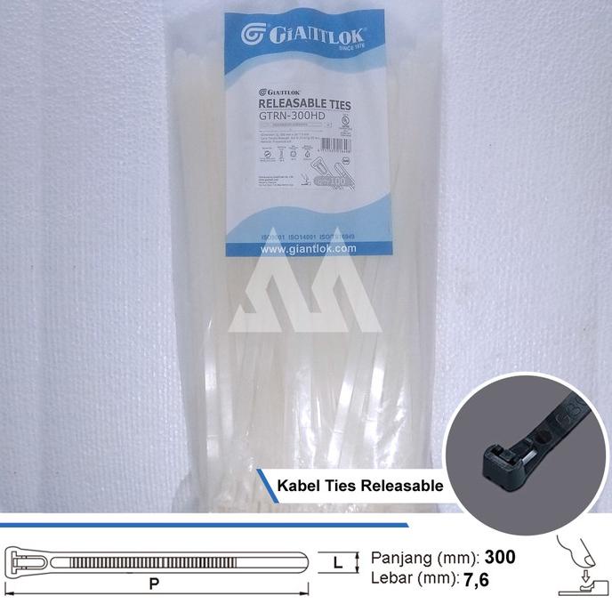 

Kabel Ties Releasable 30cm / 300x7,6mm / Giantlok