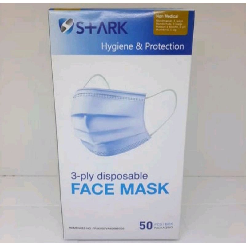 masker face mask Stark 3 ply isi 50