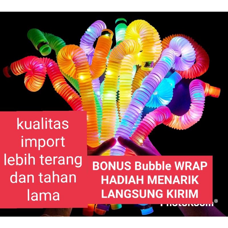 Harga 1 paket Pop Tube Led Pop stick light Pop Light Medan Mainan Lampu Pipa Stik Selang warna warni isi 12pc