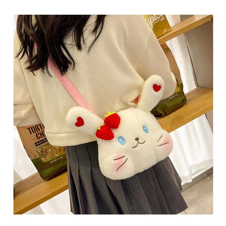 cod☜☞ready Tas selempang Madley Sling Bag Fashion Motif Kartun Karakter Hewan warna putih kelinci lucu Anak &amp; Dewasa lagilaku
