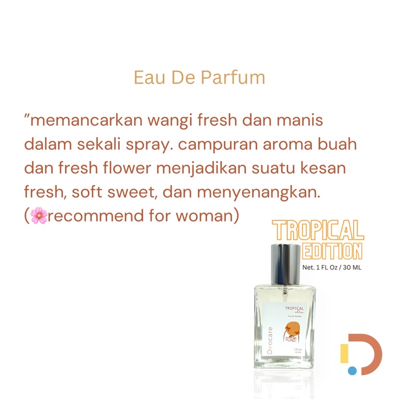 PARFUM TAHAN LAMA EAU DE PARFUM BY DEOCARE