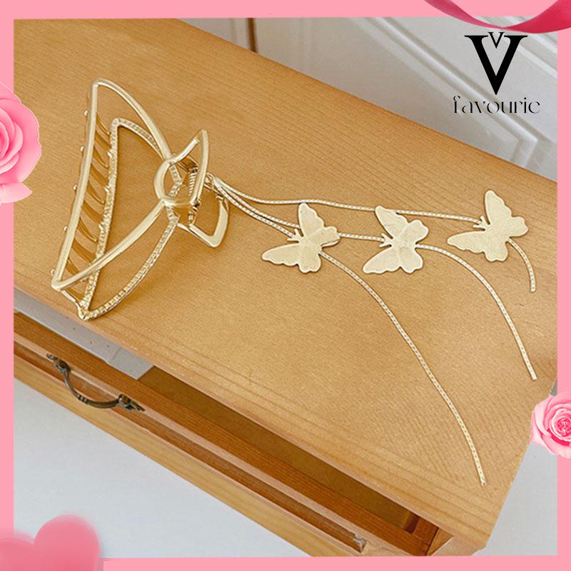 CODJepit Rambut Bentuk Kupu-Kupu Bahan Metal Untuk Wanita Rumbai Rambut Klip-FA