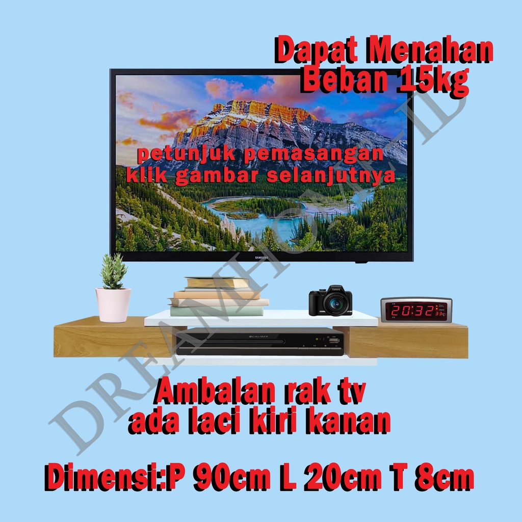 rak ambalan dinding minimalis laci - AD19 / rak ambalan laci gantung / rak ambalan laci tv gantung