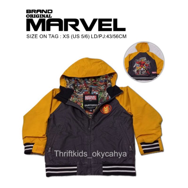 thrift second jaket anak marvel x burton