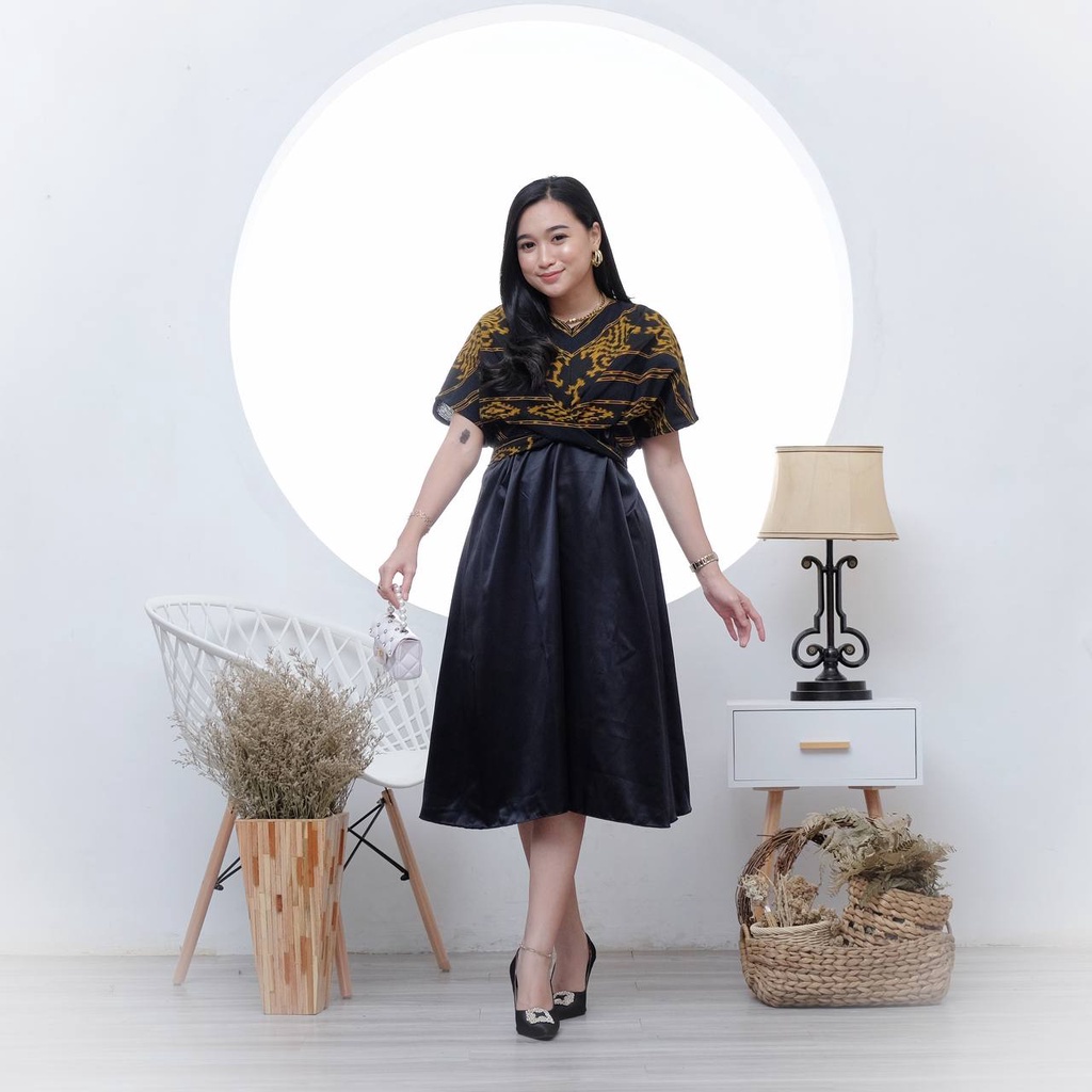 BLACK GOLD DRESS &amp; KIMONO PRIA DEBBY STORE COUPLE TENUN