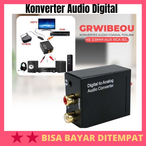 Konverter Audio Digital to Analog Coaxial Toslink ke AUX RCA / Konveter Dac Digital To Analog Conver