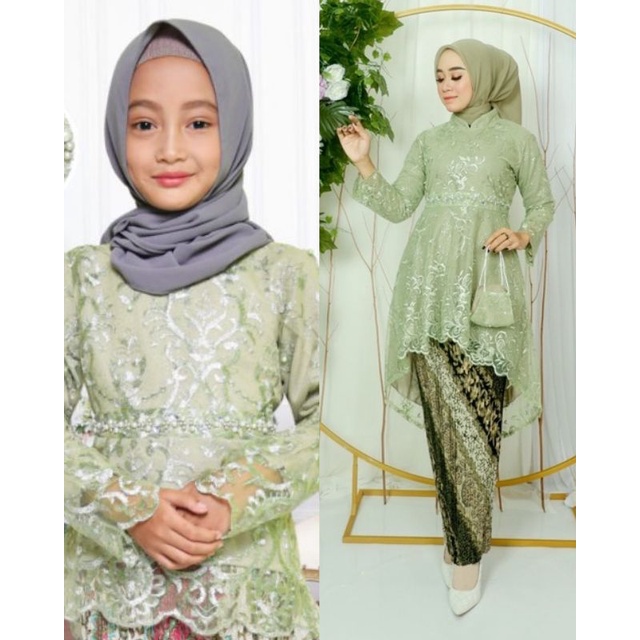 Kebaya Lesti Ibu dan Anak Setelan Kebaya Pesta Ibu & Anak Kebaya Sarimbit