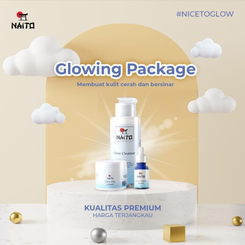 NAITO Paket Glowing dan Paket Acne&Oily,skincare,paket skincare acne,paket skincare glowing,skincare
