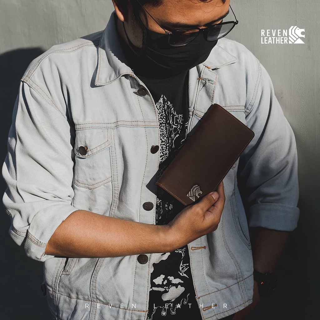 Dompet Kulit Sapi Asli Model Panjang GAVIN WALLET Fashion Pria Cowok Kekinian 100% Original Leather Wallet Crazy Horse Type by Crown Leather CrownLeather Store