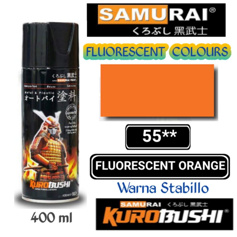 55 FLUORESCENT ORANGE STABILLO SAMURAI PAINT 400ml Cat Semprot Pylok Pilok Pylox / Cat Aerosol / Pil