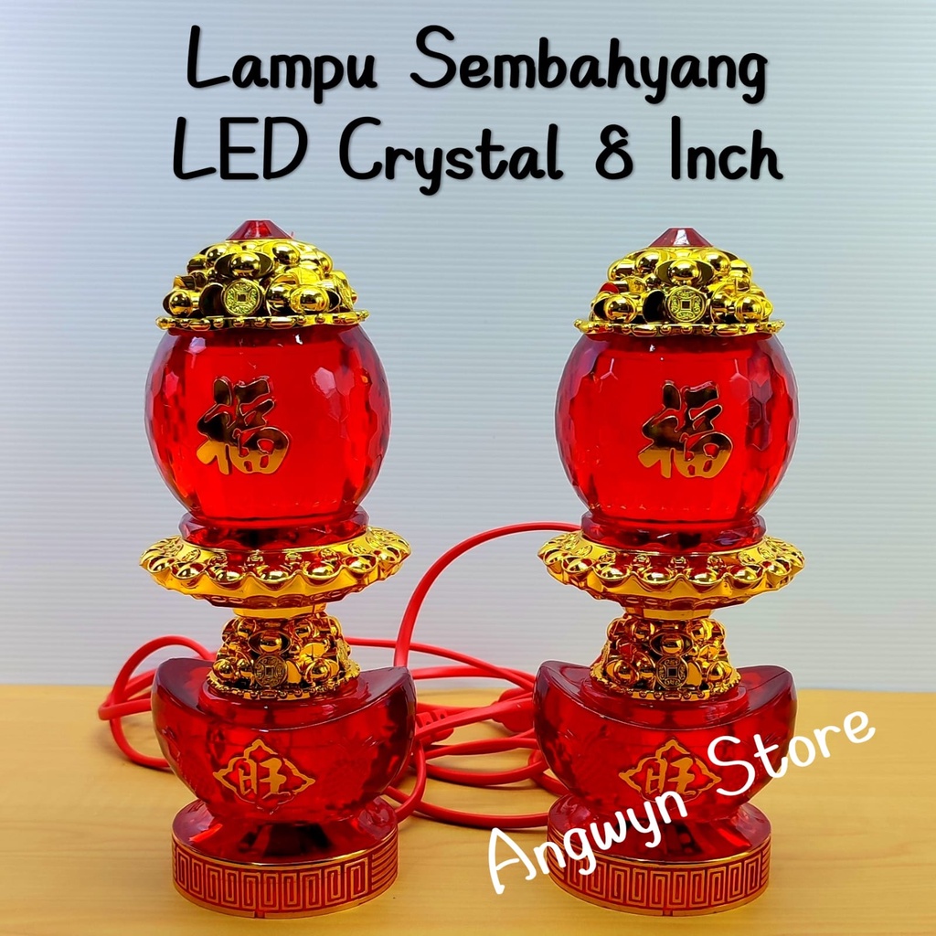 Lampu Altar Puja Sembahyang LED Crystal Yenbao 8 Inch