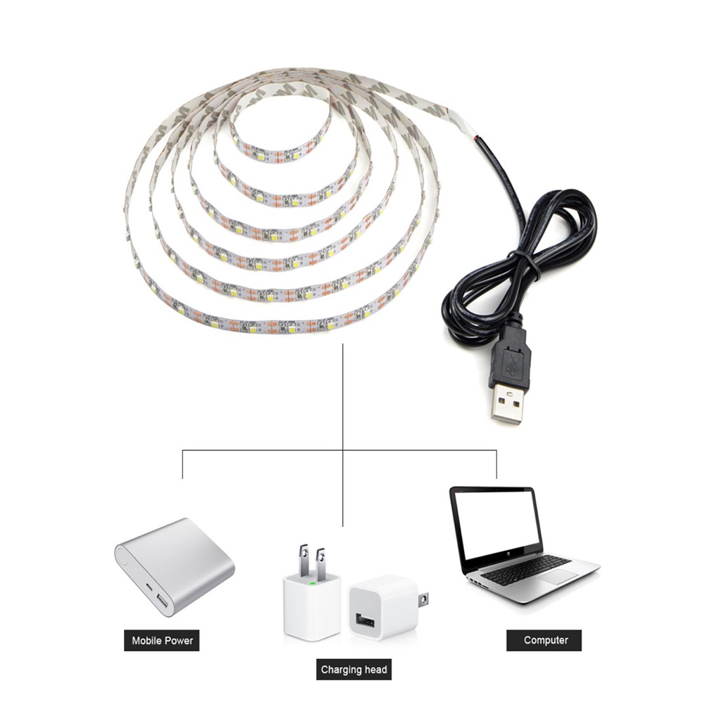 ღ 0.5/M/1M/1.5M/2M/3M/4M/5M Led Tv Cahaya Latar Belakang Pencahayaan Latar Belakang Pita Perekat Perlengkapan Pencahayaan Dalam Ruangan Lampu untuk Dekorasi Meja Tv Layar Latar Belakang