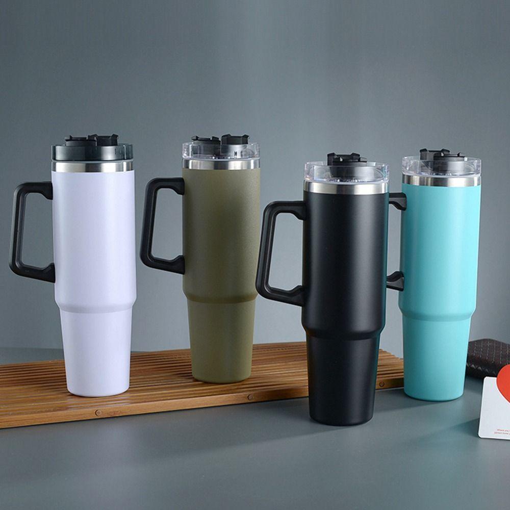 Solighter Mug Tumbler Tahan Lama Dengan Tutup Sedotan Stainless Steel Termos Botol Air