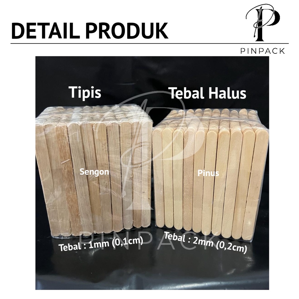 Stik Es Krim / Stick Ice Cream Kayu Ringan dan Tebal | Sengon Pinus