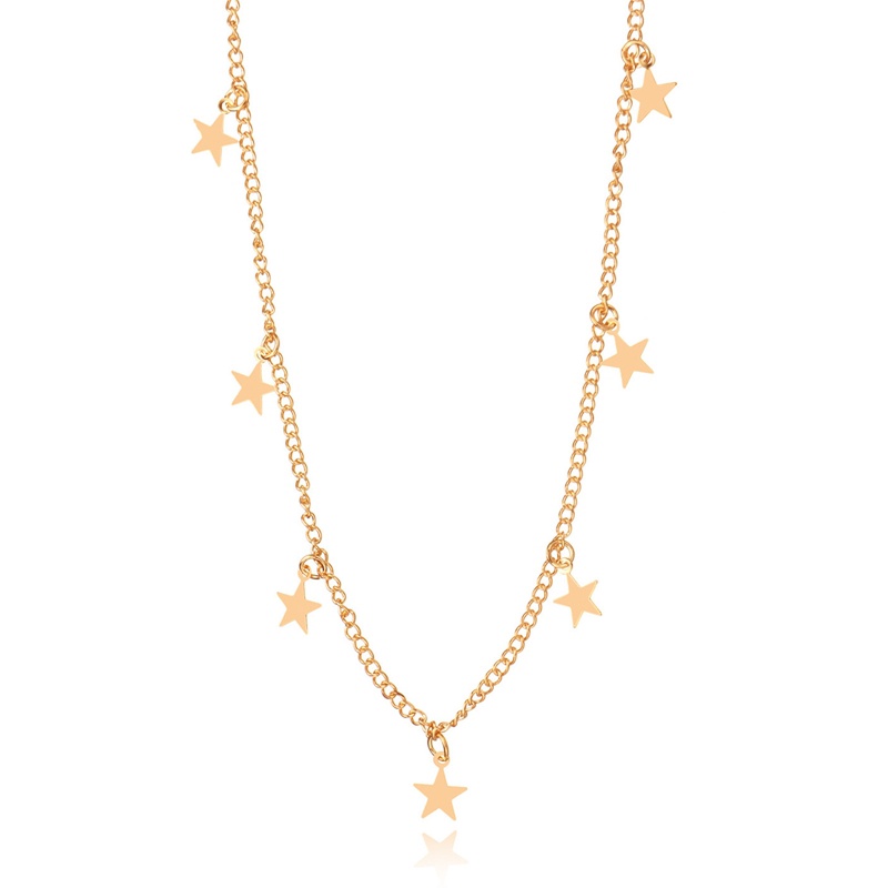 Star Choker Necklace Gold Kalung Bintang Wanita Dainty Layer Kalung Untuk Hadiah Gadis Remaja