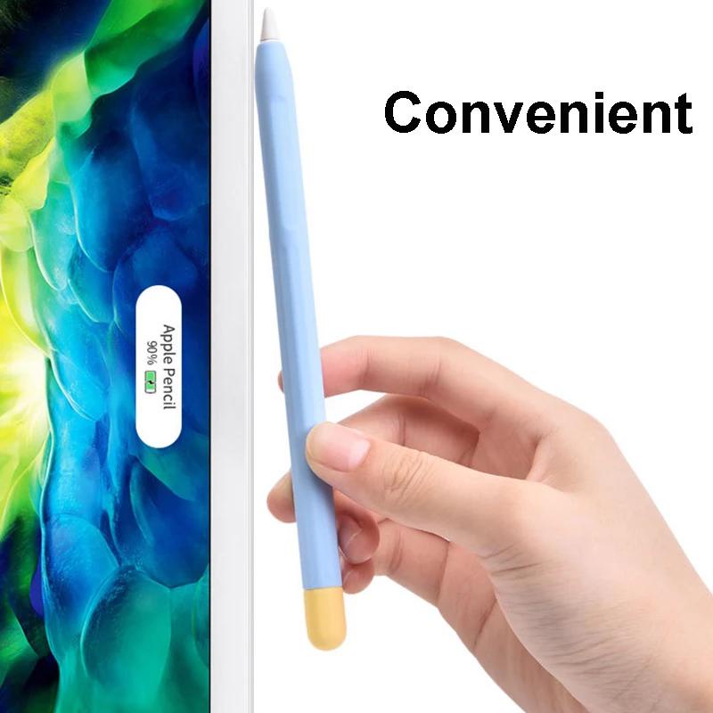 Stylus Cover Silicone Pen Case Untuk Apple Pencil 1 2warna Senada Stylus Pelindung Case Non-slip Anti Jatuh Untuk Apple Pencil 1st 2nd Cover