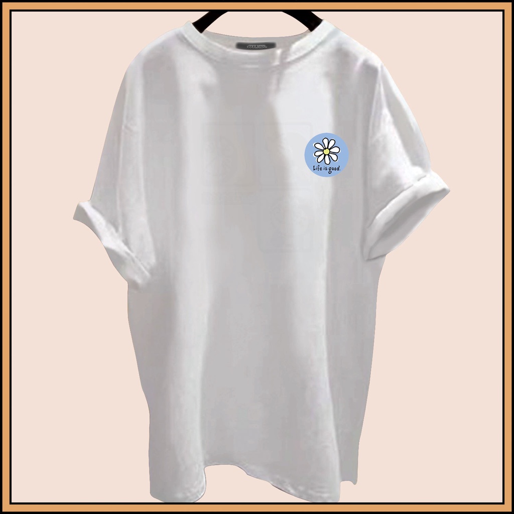 CALVIERO SHOP - BAJU KAOS ATASAN WANITA PRINT LIFE IS GOOD GALAXY PRINT