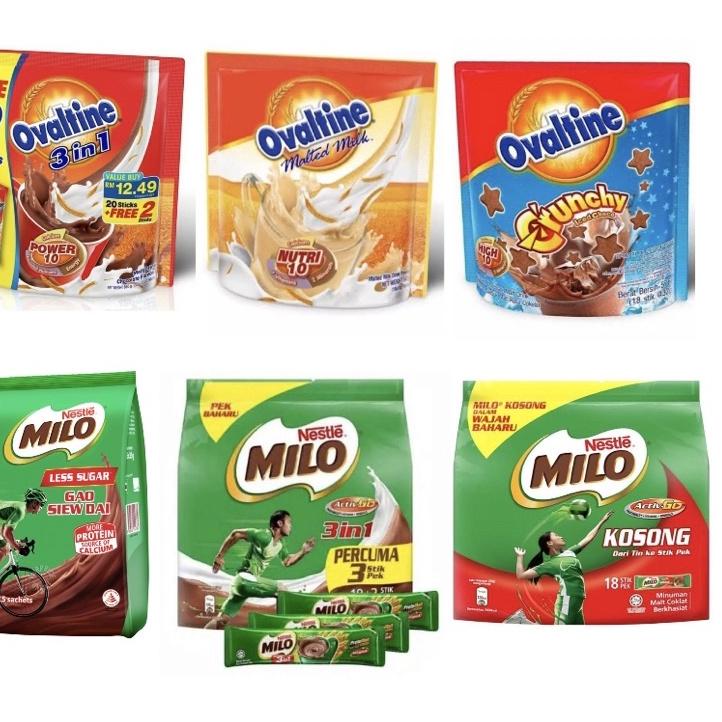 

((J-9-4 ♥☞> Milo Malaysia / Ovaltine Malted Milk / Milo Gao Siew Dai Singapore / Ovaltine 3in1 Malaysia sachet murah