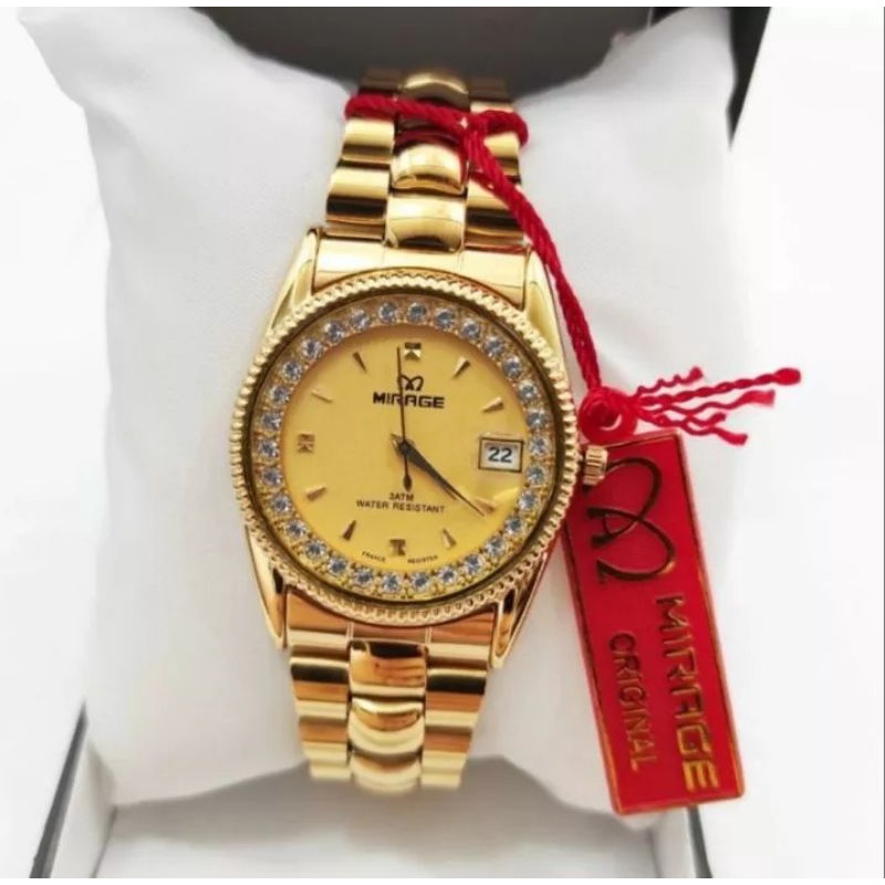 jam tangan Mirage RX kuning permata tanggal original tahan air pria/wanita