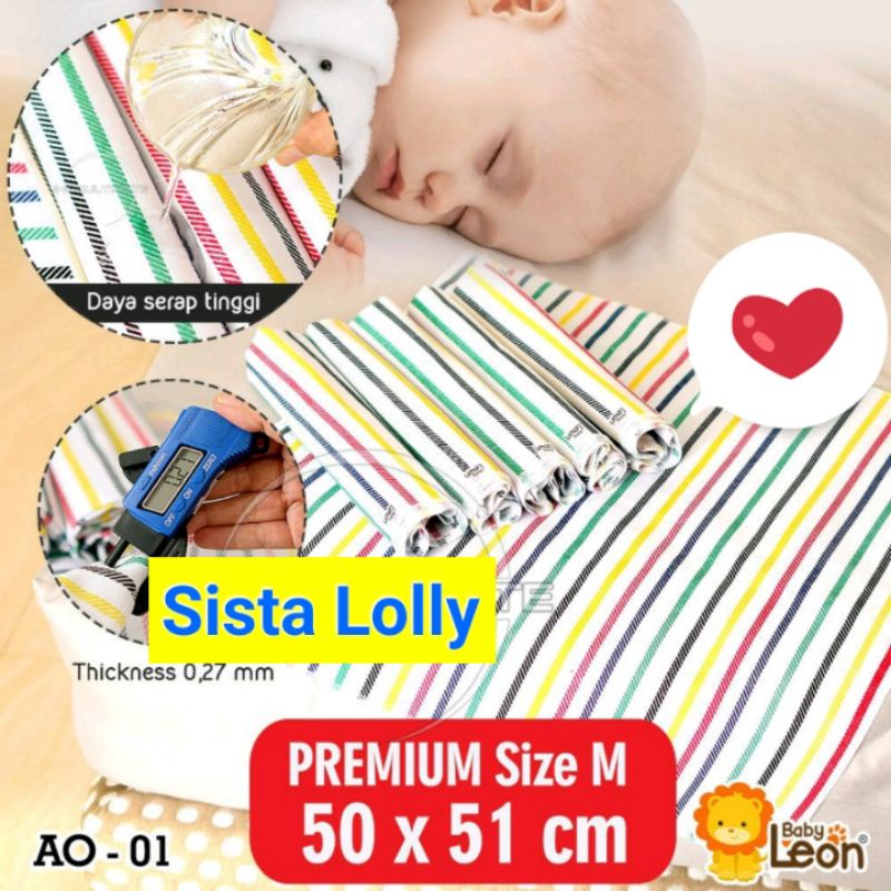 Kain Alas Ompol Bayi Perlak Tidur Motif Salur Warna Warni
