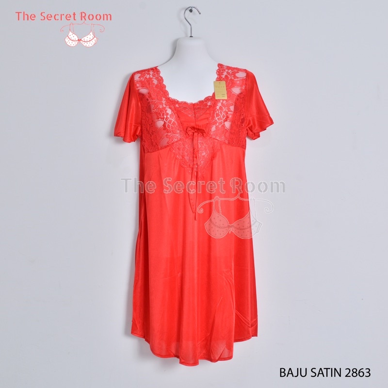 TALLY BAJU TIDUR / LINGERIE 2863 I FREE SIZE I BAHAN SATIN MIX RENDA