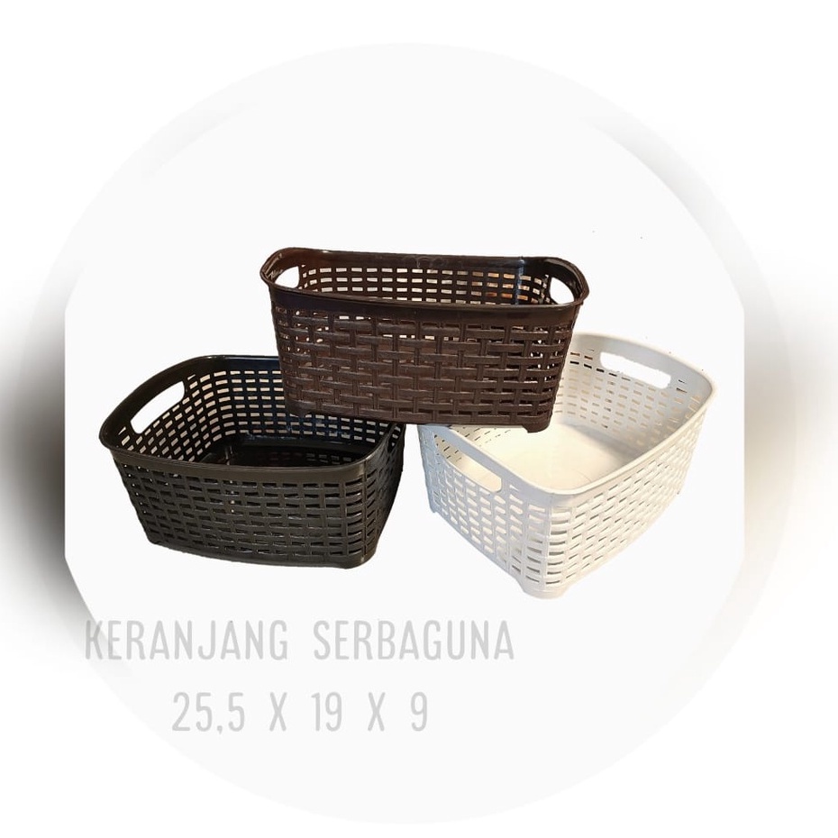 [DEASTORE] KERANJANG SERBAGUNA FORZA PLASTIK ANYAM / WADAH KOSMETIK MULTIFUNGSI / TEMPAT PENYIMPANAN ORGANIZER ROTAN MINI / NAMPAN WADAH TRAY