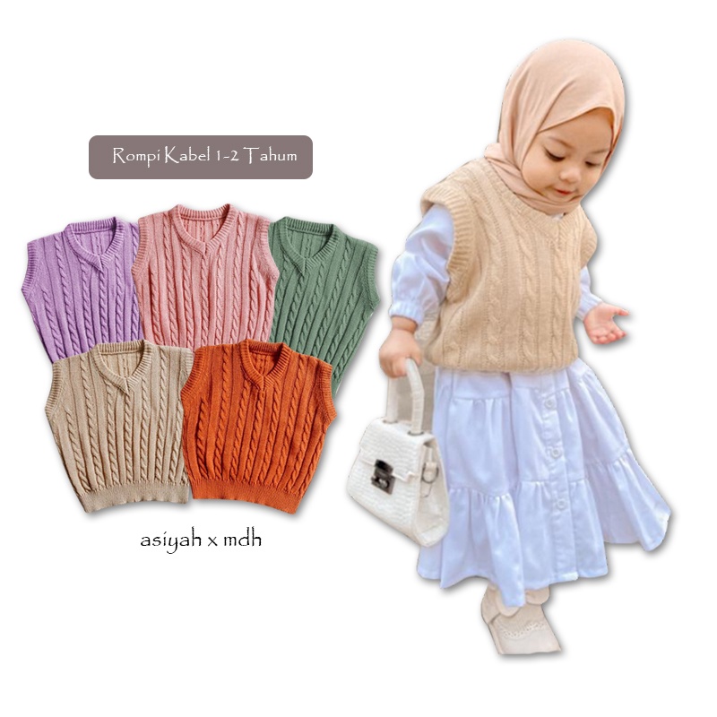 Rompi Rajut Bayi Rompi Kabel Anak 1 Tahun
