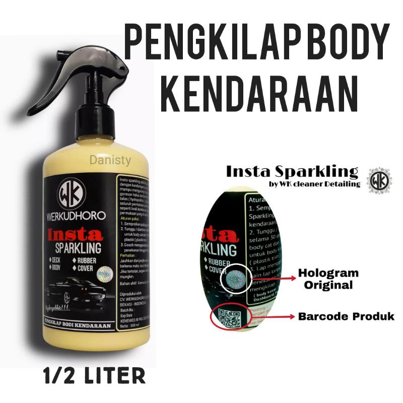 insta sparkling pengkilap body motor penghitam dasboard body kit kompons penghilang baret