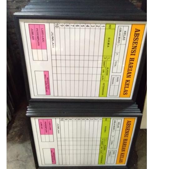 

O-24♫♪) Papan Data Absensi Kelas Ready stok ukuran 80 x 60 cm. absen kelas murah kekinian