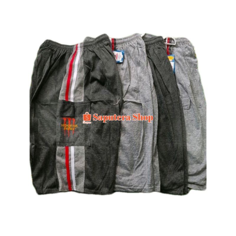 CELANA PENDEK PRIA 3/4 SUPER JUMBO BAHAN KAOS