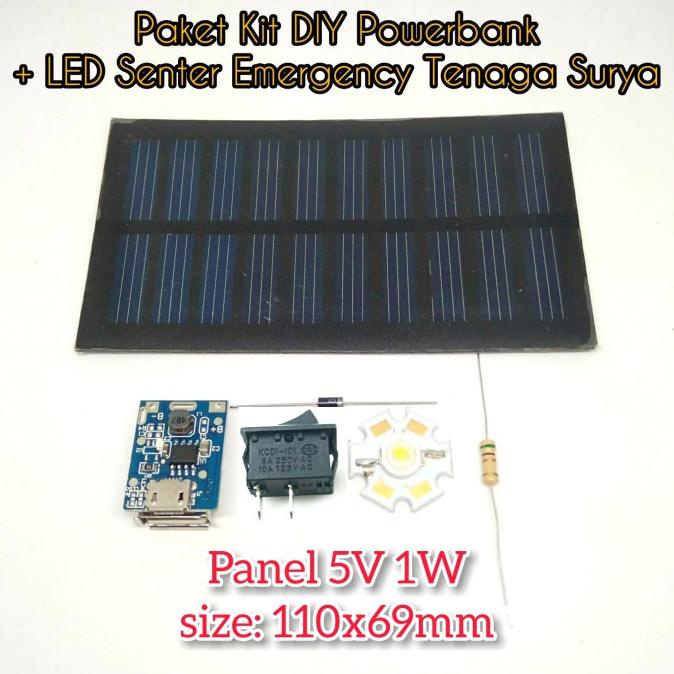 [Bisa COD] Paket 5 in 1 Modul Kit Powerbank Panel Surya / Solar Cell DIY