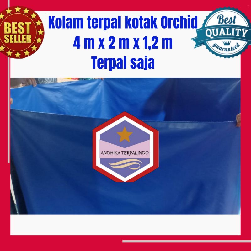 kolam terpal kotak bahan Orchid UK 4x2x1,2 Terpal Saja