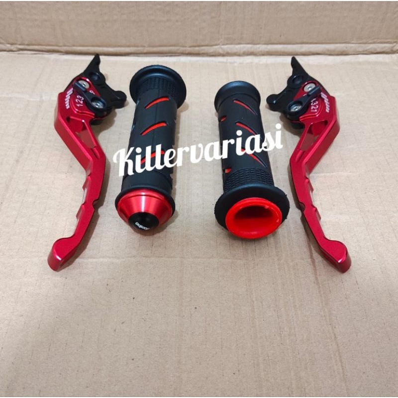 promo paket handle rem set nmax kiri kanan + handgrip Jalu cnc harga sepaket sesuai foto